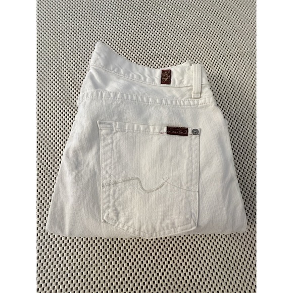 7 FOR ALL MANKIND Jeans Mens Sz 29 White Button Fly Relaxed Fit 90s Y2K T521212U - Picture 1 of 9
